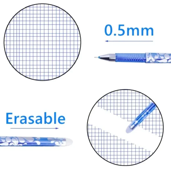 1 Pack Erasable Gel Pen Set, Erasable Pens + Refills + Erasers 0.5mm Erasable Pen Office School Stationery
