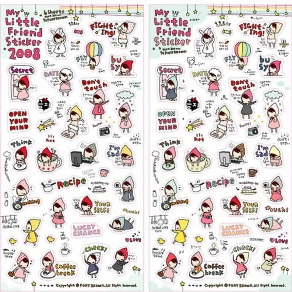 6pcs Little Red Rider Stickers