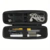 1pc Black Pencil Holder Pen Case EVA Hard Shell Stylus Earphone Pouch Stationery Cover Box Makeup Storage Bag Office Use