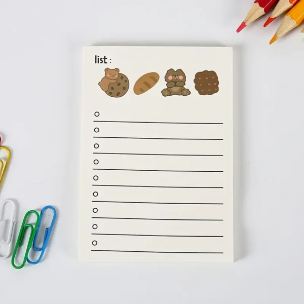 4 Pack Cute Cartoon Bear Daily Planner Sticky Notes