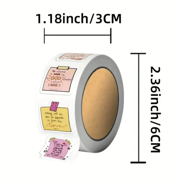 1 Roll/500 Sheets Bible Sticky Notes Roll Stickers