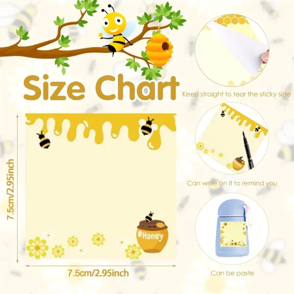 9pcs Bee Themed Sticky Note Pads