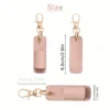 Portable Faux Leather Pen Case with Keychain